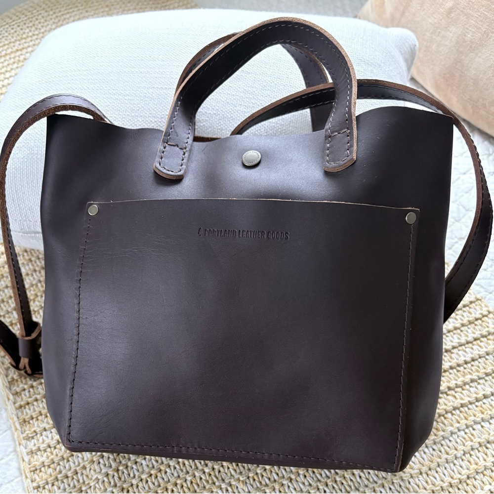 Portland Leather Grizzly Mini Snap Crossbody Tote